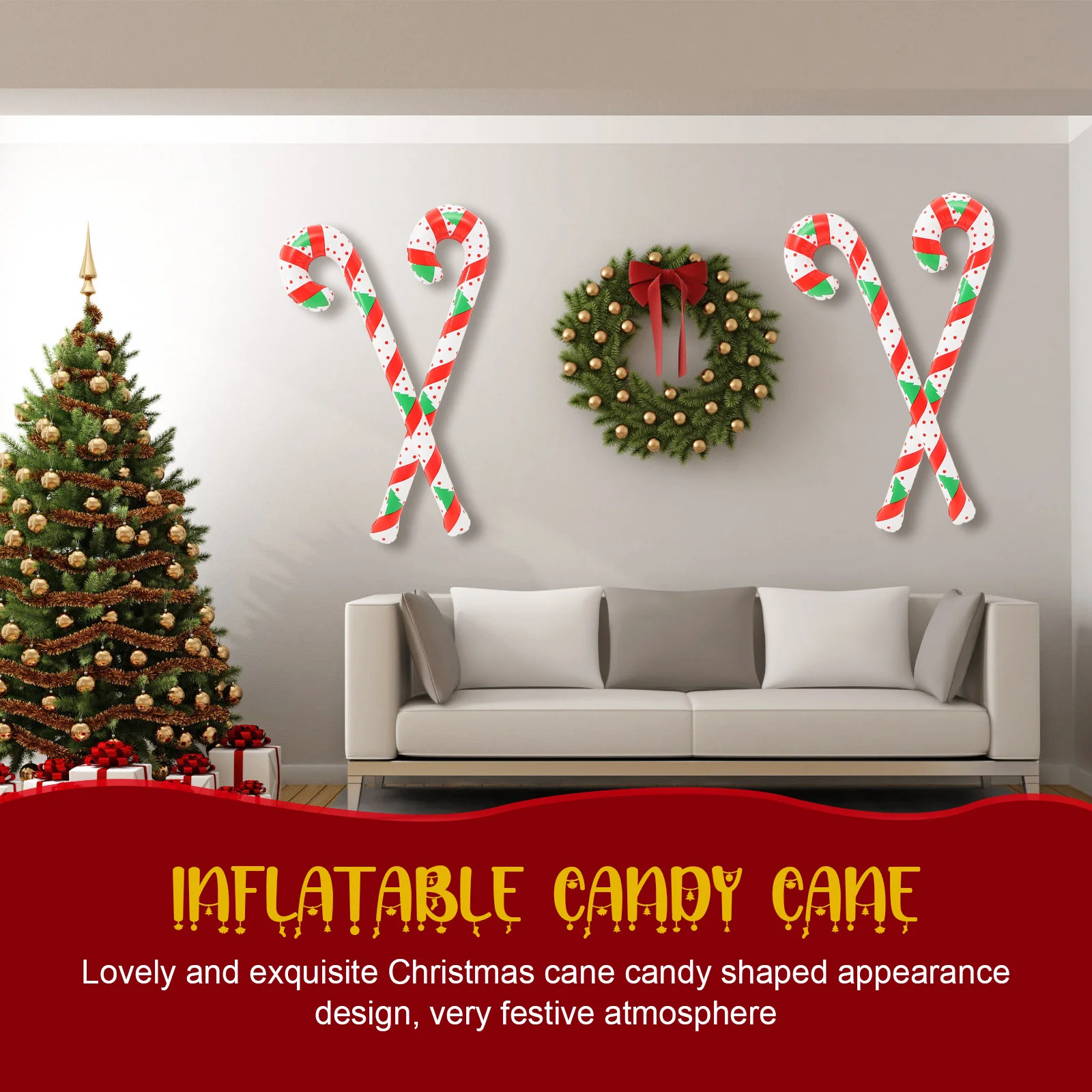 4 шт. рождественская трость для пожилых людей ПВХ трости конфет украшения