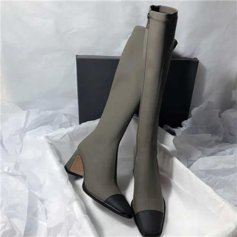 Knee Thigh High Boots Woman Winter 2023 Autumn Long Shoes for Women Boot Pointed Toe Comfortable and Elegant Shoe Wedges Fashion