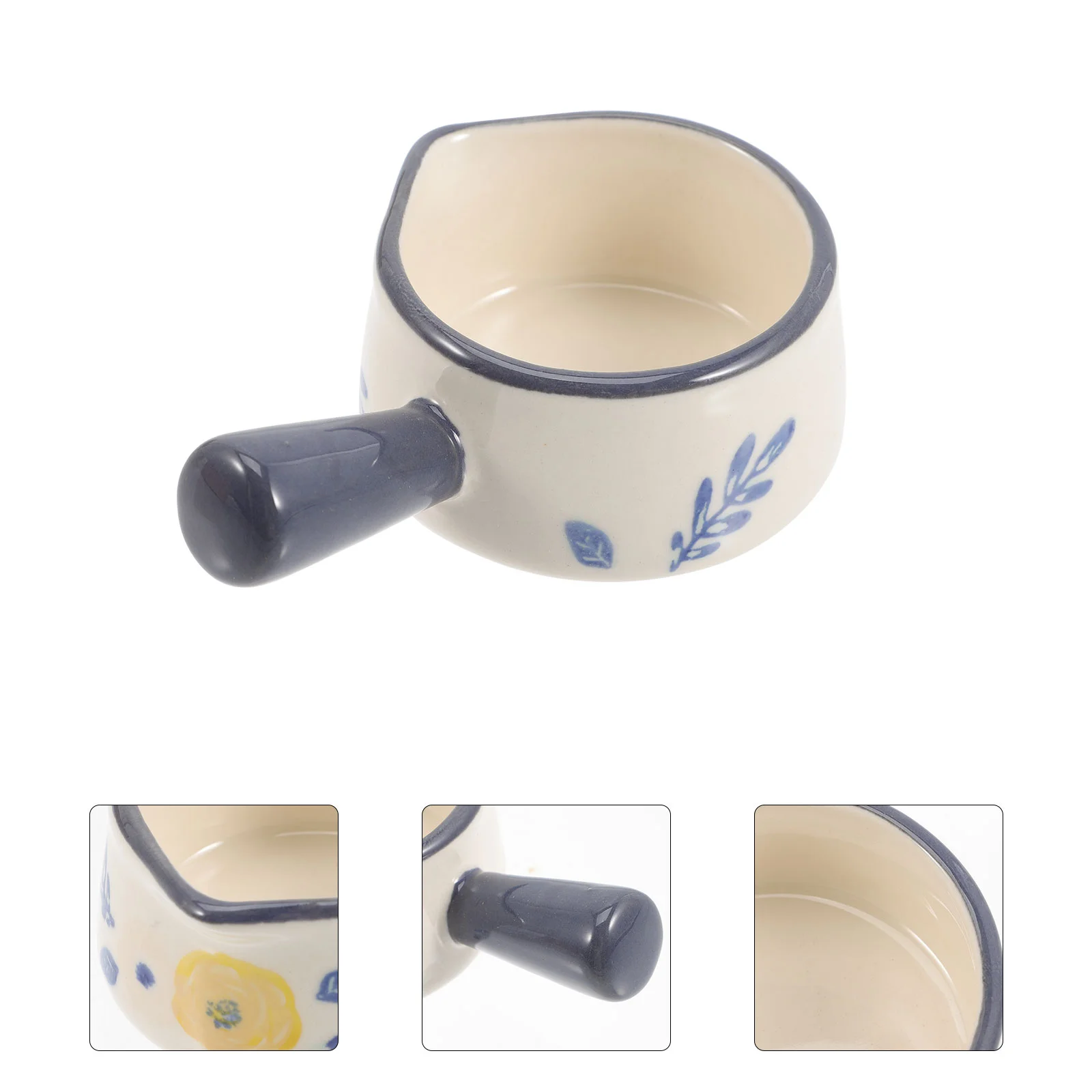 

Pot Butter Warmer Saucepan Pan Mini Melting Enamel Ceramic Bowl Bowls Sauce Dipping Pasta Ramen Noodle Pinch Soup Nonstick