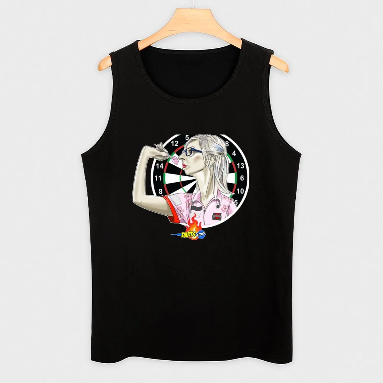 Caricatura Fallon Sherrock by Darts Attack Tank Top летняя одежда мужские спортивные футболки 2025 года