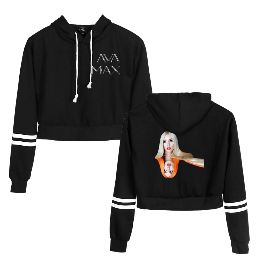 

Creative Kawaii Ava Max Printed High Waist Sexy Short Hoodies Sweatshirts Women Youthful Sweatshirt Teen Girls Crop Pullovers