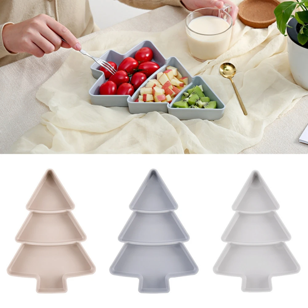 

1 Pcs Christmas Tree Shape Snack Plates Nuts Dry Fruits Compartment Bowl Candy Box Home Kitchen Supplies 2022 New