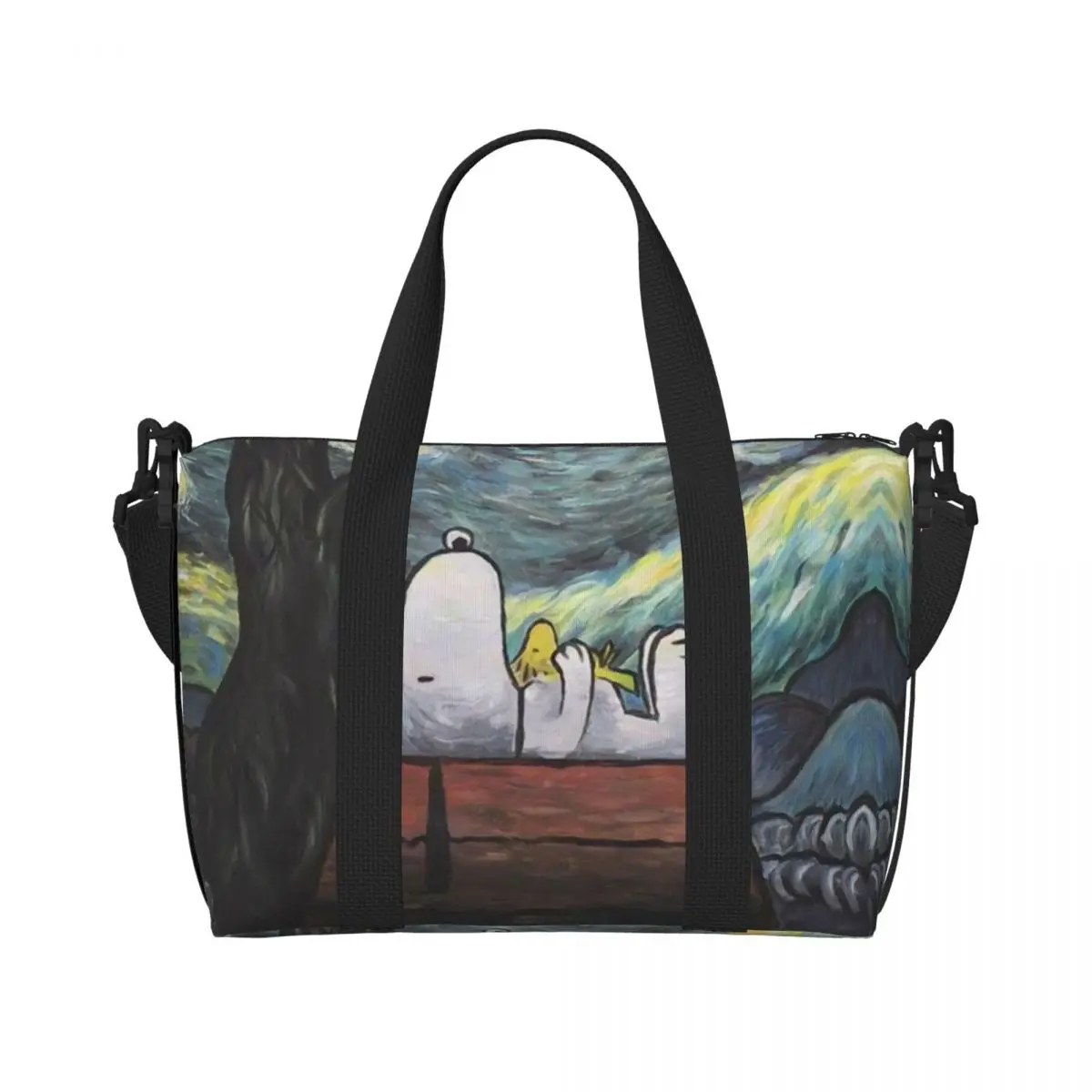 Женская большая сумка Vincent Van Gogh на заказ вместительная художественная роспись