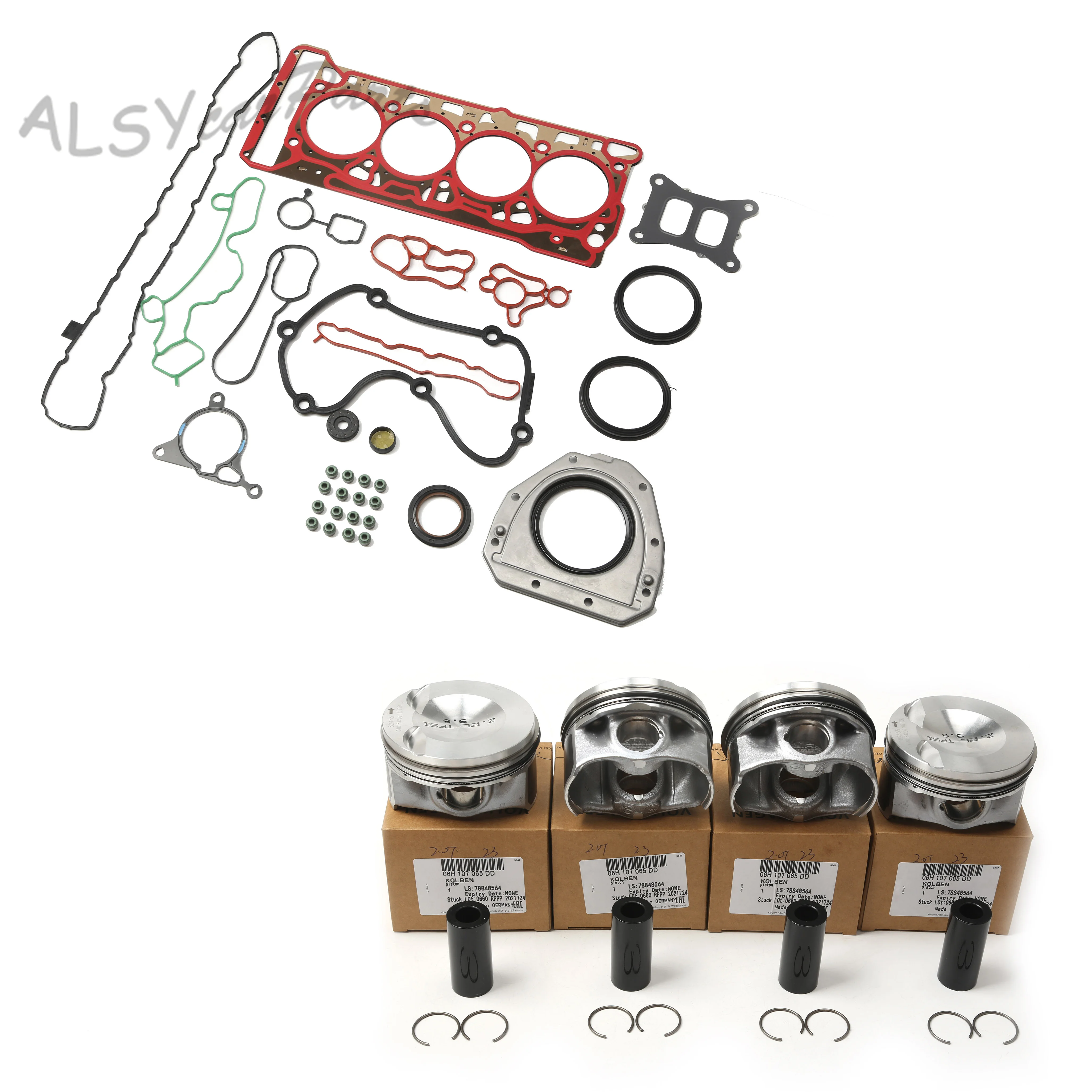 

New Modified Engine Overhaul Piston & Ring Kit Gasket Seals For VW Tiguan Passat Beetle Audi A3 A4 A5 Q5 Q7 TT 2.0TFSI Pin 23mm