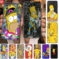 funny cartoon homer simpson family phone case for samsung galaxy s6 s7 s8 s9 s10e s20 s21 s5 s30 plus s20 fe 5g ultra cover