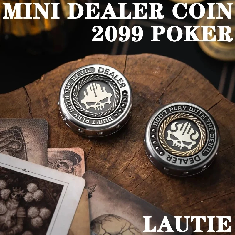 LAUTIE MINI Dealer Spinner 2099 Poker Tungsten Copper Office Desk Fidget Spinner Adult Decompression Collectible Toys EDC Fidget