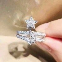 caoshi modern style fashion star rings female wedding accessories with exquisite design aesthetic lady young women jewelry gift