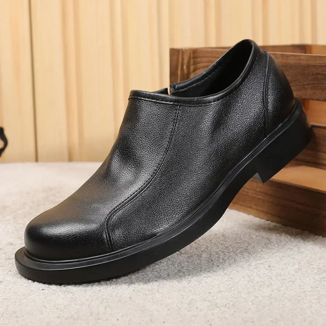 Деловые модельные туфли без шнуровки на плоской подошве мужские формальные из