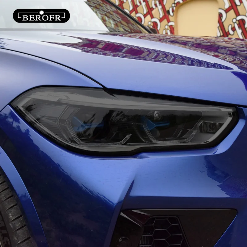 Для BMW X5 F15 M F85 G05 тинт для автомобильной фары Черная защитная пленка виниловая