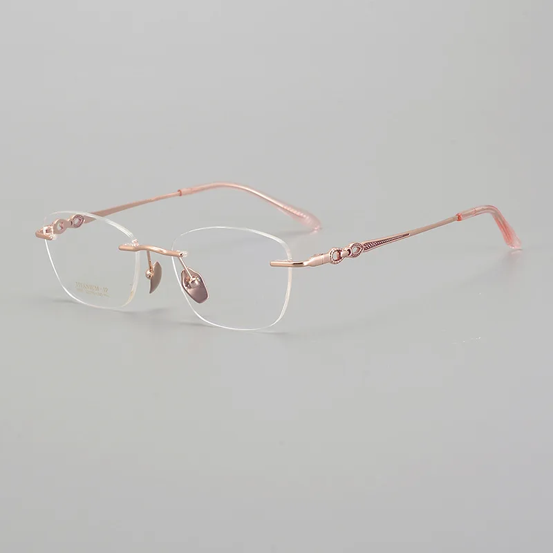 Новинка 52 ярда 9269 ультратонкая титановая оправа для очков Женская безрамочная