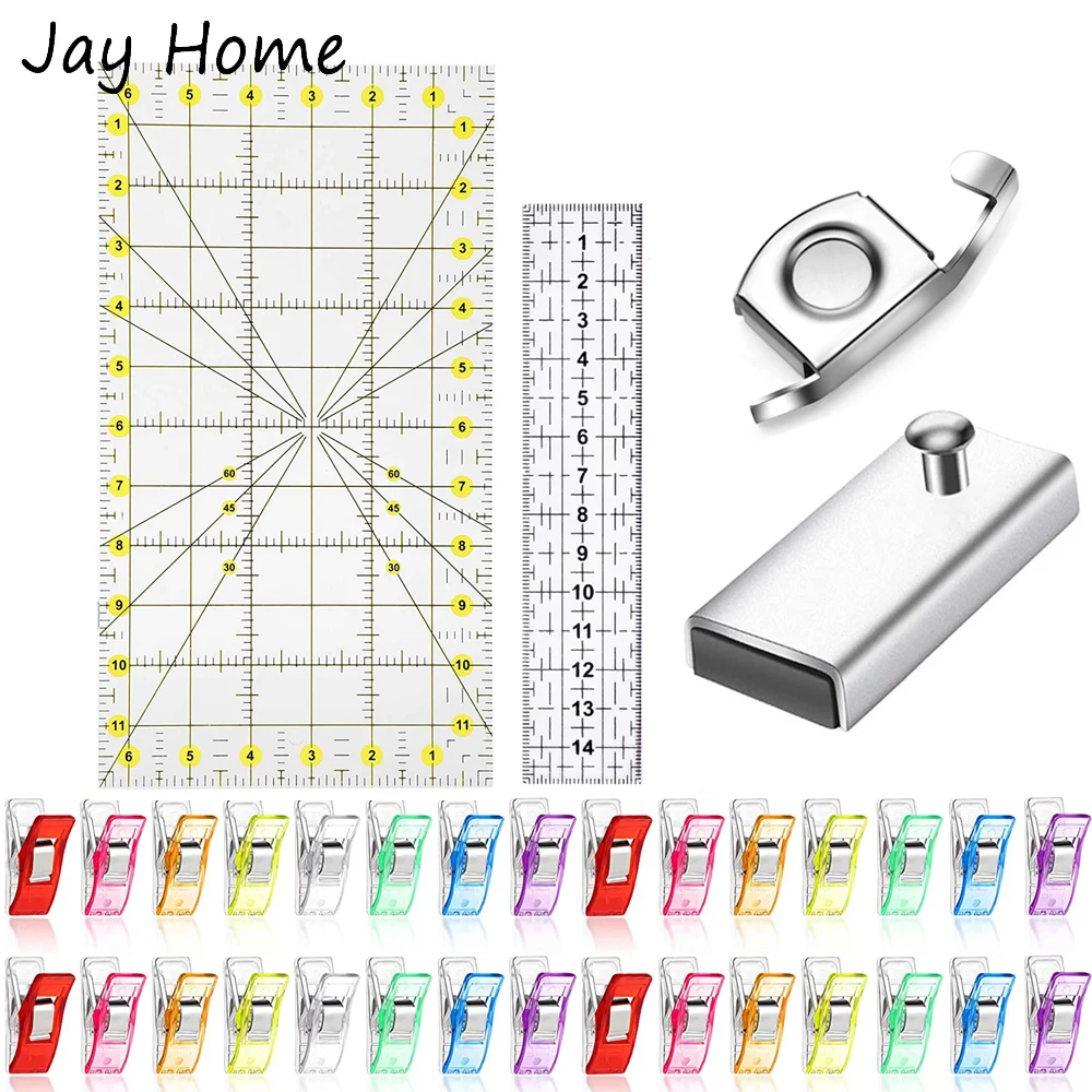 

24PCS Sewing Tool Set Including Quilting Patchwork Ruler and Magnetic Seam Guide & Fabric Sewing Clips for Sewing Accessories