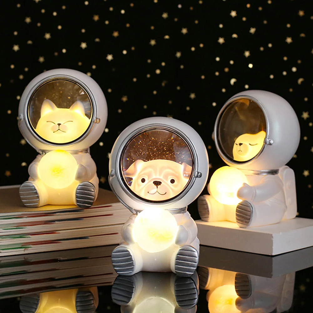 

Cute Galaxy Guardian Pet Astronaut Night Light Personality Bedroom Decoration Light Creative Lamp Kids Toys Birthday Gift Rabbit