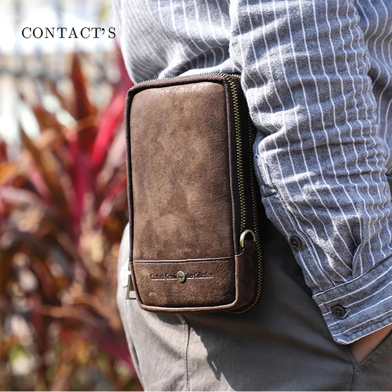 New Design men's designer cowhide One Shoulder Messenger genuine leather crossbody Bag trend mobile High-quality waist Bag