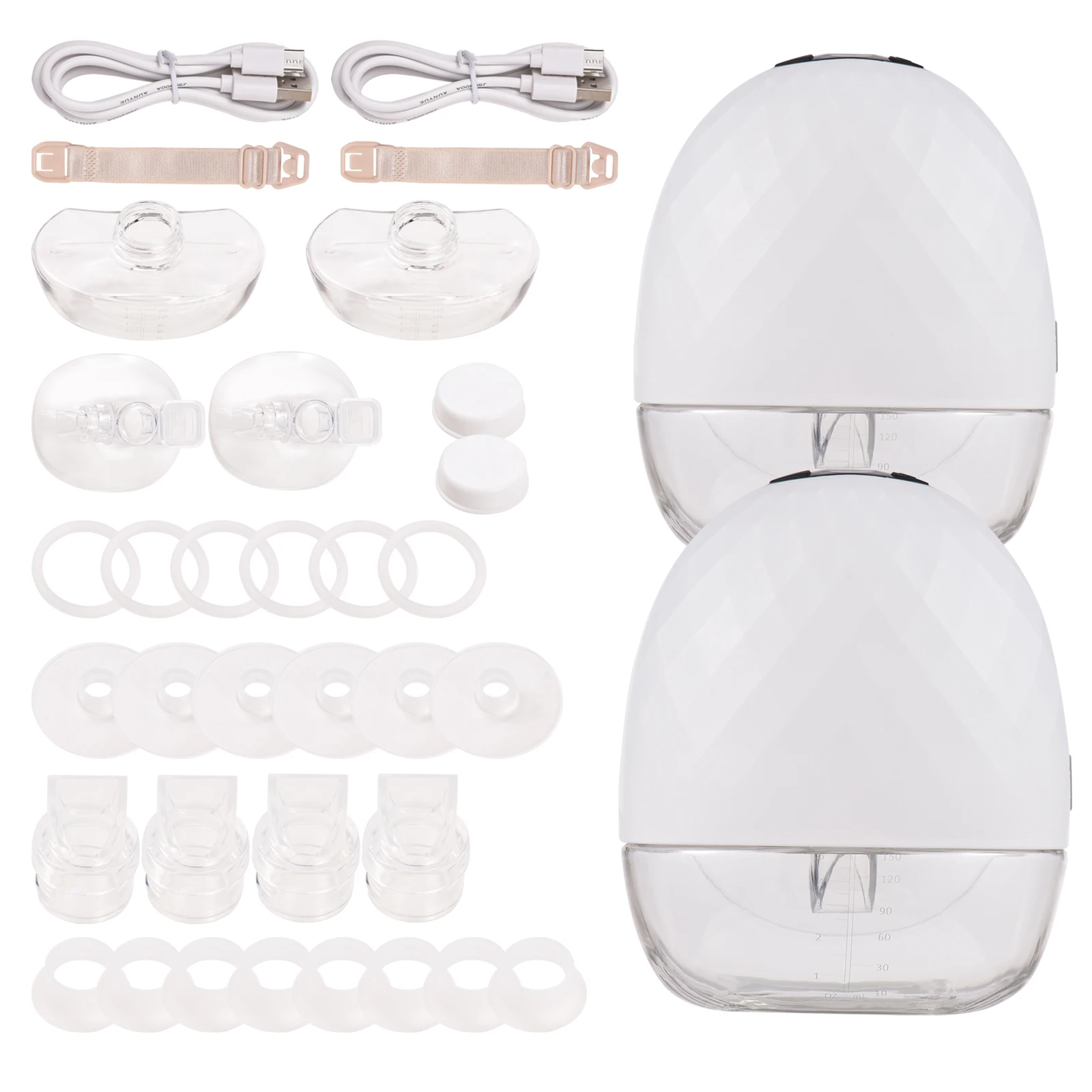 

New Upgrades Wearable Breast Pump Hands Free Electric Portable Wearable Breast Pumps BPA-free Breastfeeding Milk Collector