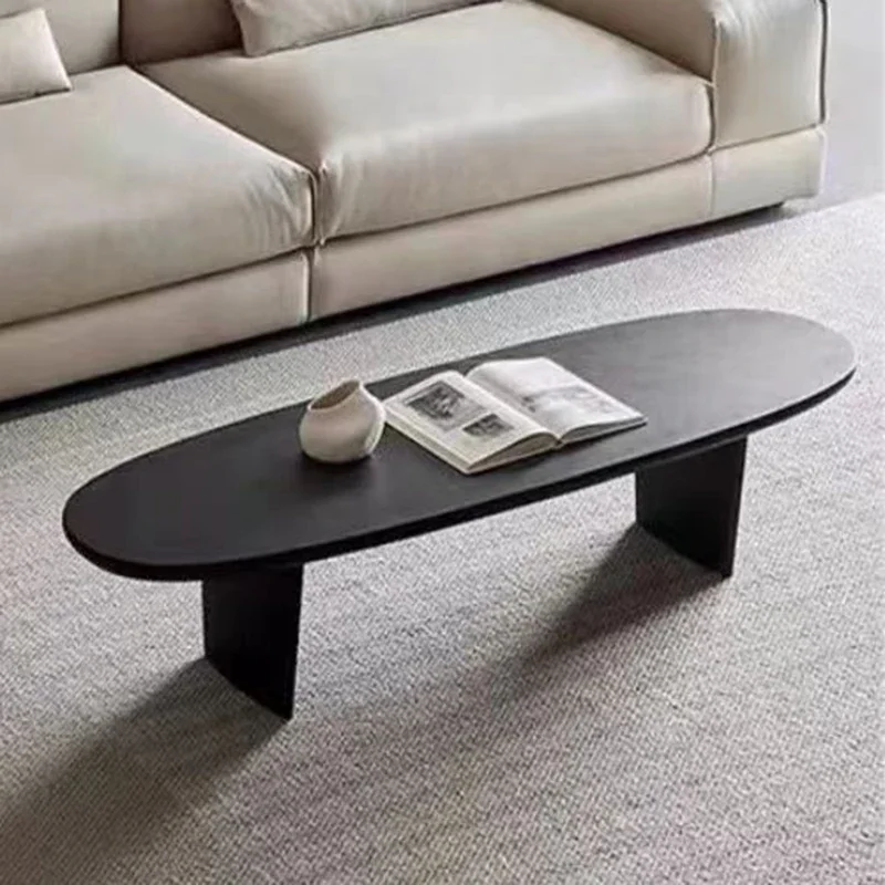 

Роскошный дизайнерский кофейный столик, современный поднос, черный овальный боковой столик, мобильный низкий столик, аксессуары для гостиной, домашняя мебель