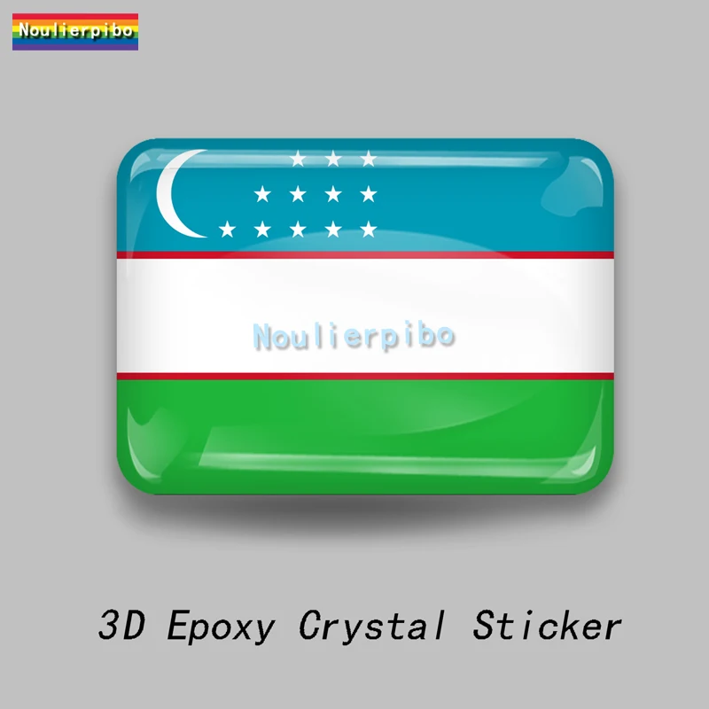 

3D эпоксидная смола, флаг Узбекистана, национальная эмблема, наклейка на купол автомобиля, виниловая стерео наклейка для украшения кузова автомобиля, мотоцикла, ноутбука