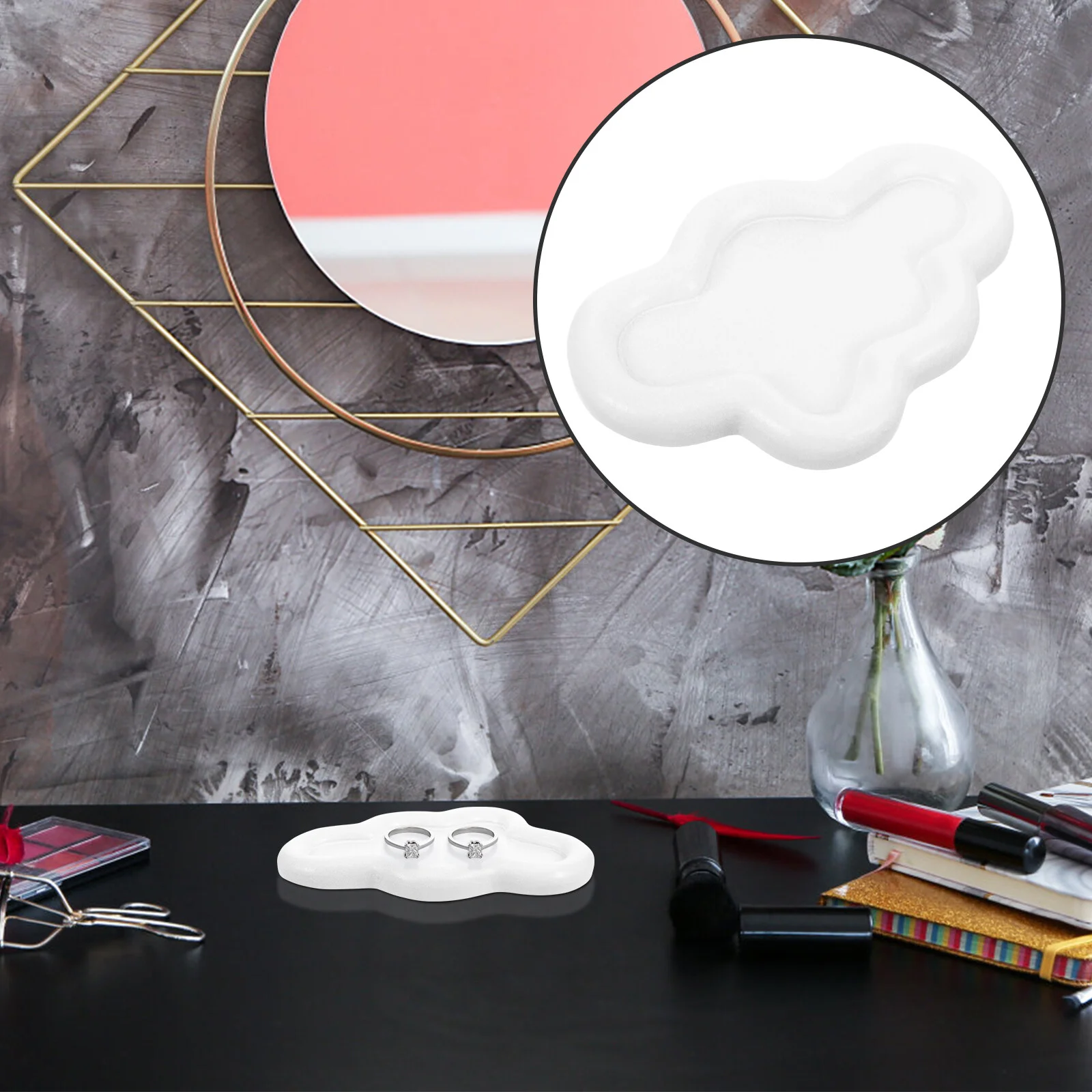 Crafts Earrings Holder Lipstick Plate Jewelry Dish Tray Organizer Storage For Candles