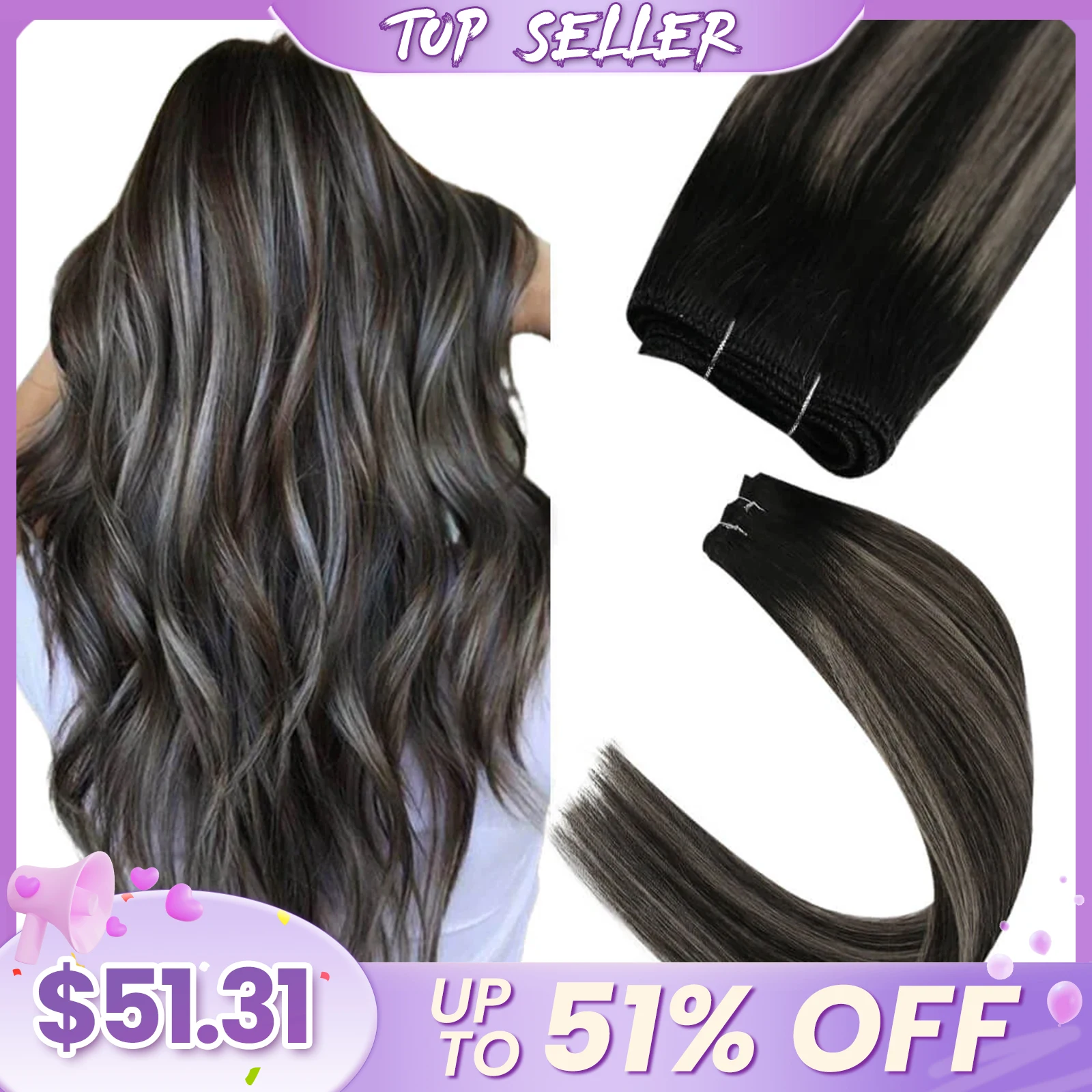 LaaVoo Virgin Weft Наращивание человеческих волос 50 г и 100 16-24 дюйма 100% настоящие прямые