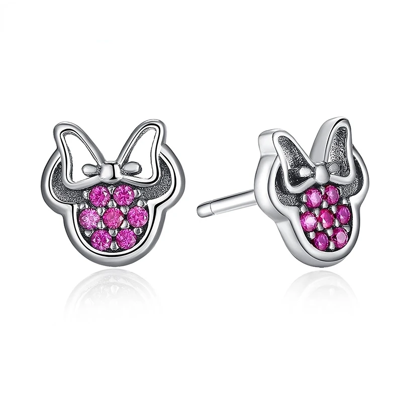

BAMOER Presents 925 Sterling Silver Red Shape Sparkling Minnie Fashion Jewelry Special Store PAS414