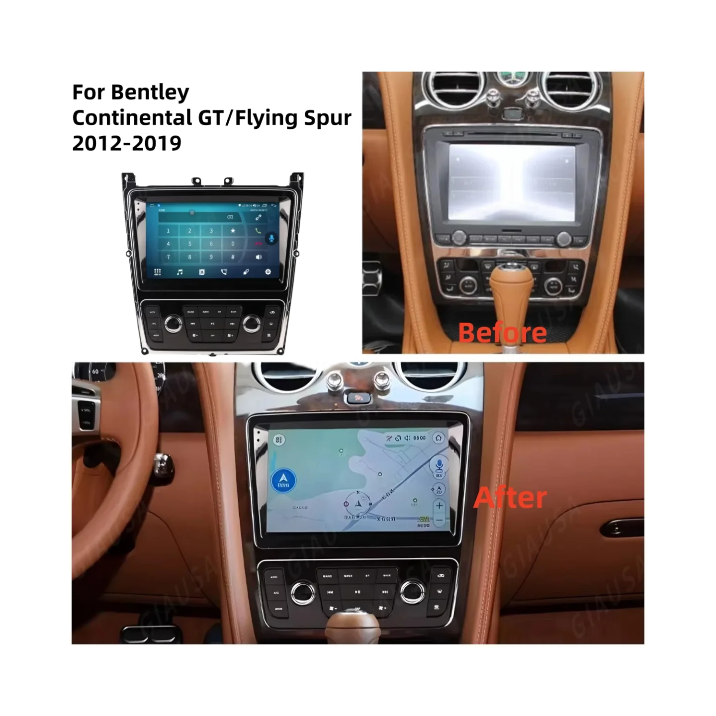 Фото X 9' Android 14 экран Carplay головное устройство для Bentley Continental GT Flying Spur 2005-2019 автомобильный радиоприемник GPS мультимедийный стереоплеер №3