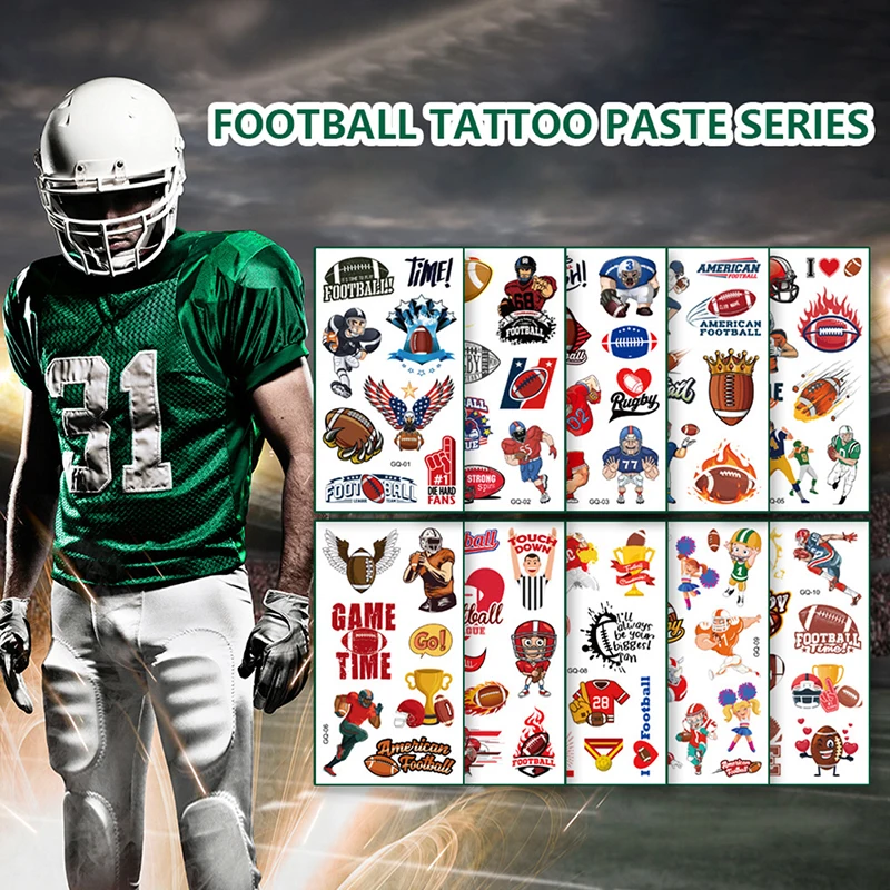 

Mixed Style Rugby Tattoo Sticker Football Tattoos Waterproof Tattoo Stickers Girls Boys Party Decoration Supplies