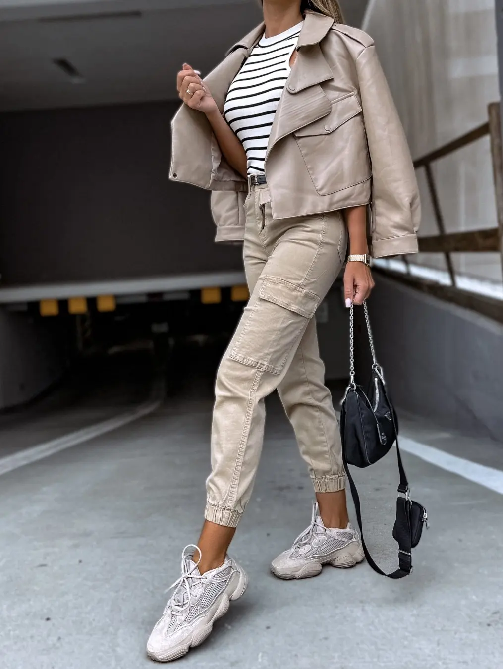 American Women's Top Coat Autumn PU Casual Leather Jacket Loose Long Sleeve Coat Women's Leather Coat Short Loose Top