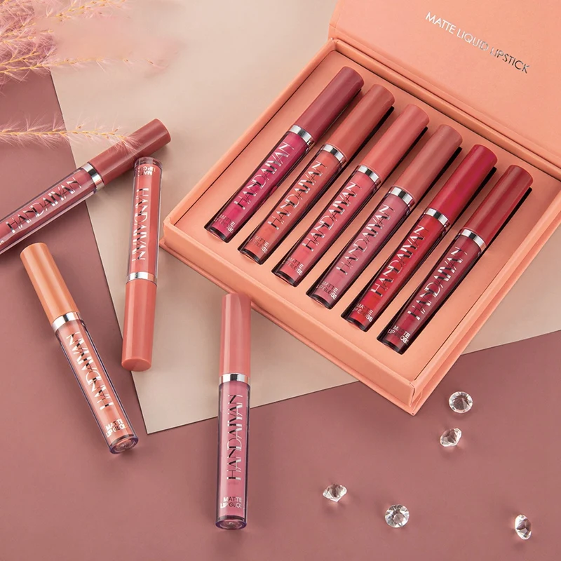 

HANDAIYAN Not Easy To Stick Liquid Lipstick Authentic 6 Lip Glaze Velvet Lip Stick Set