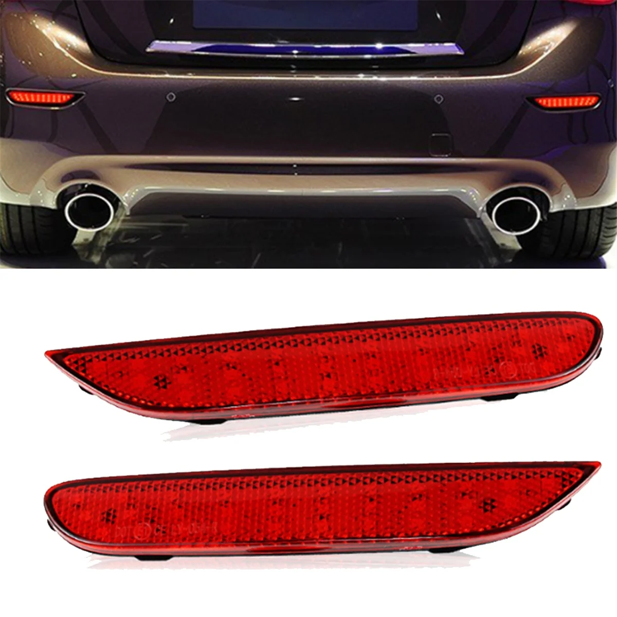 Отражатель для заднего бампера автомобиля лампа Infiniti Q50 Nissan Pathfinder Rogue 14-16 красная