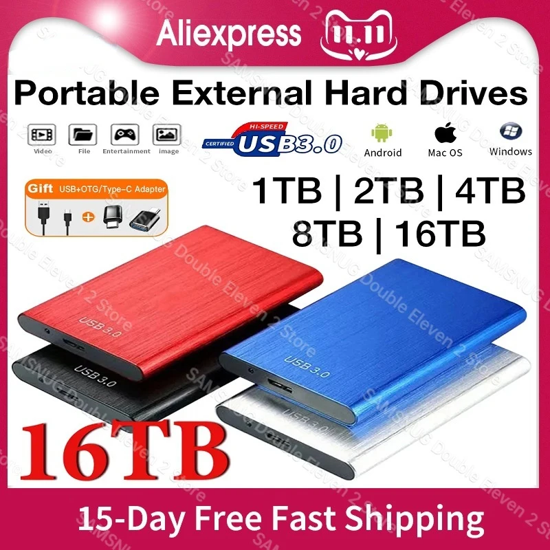 

New external hard drive 16tb High-speed ssd portable hard disk SSD 2TB 1tb Mobile Solid State Drive USB 3.1 for ps5 Laptop Mac