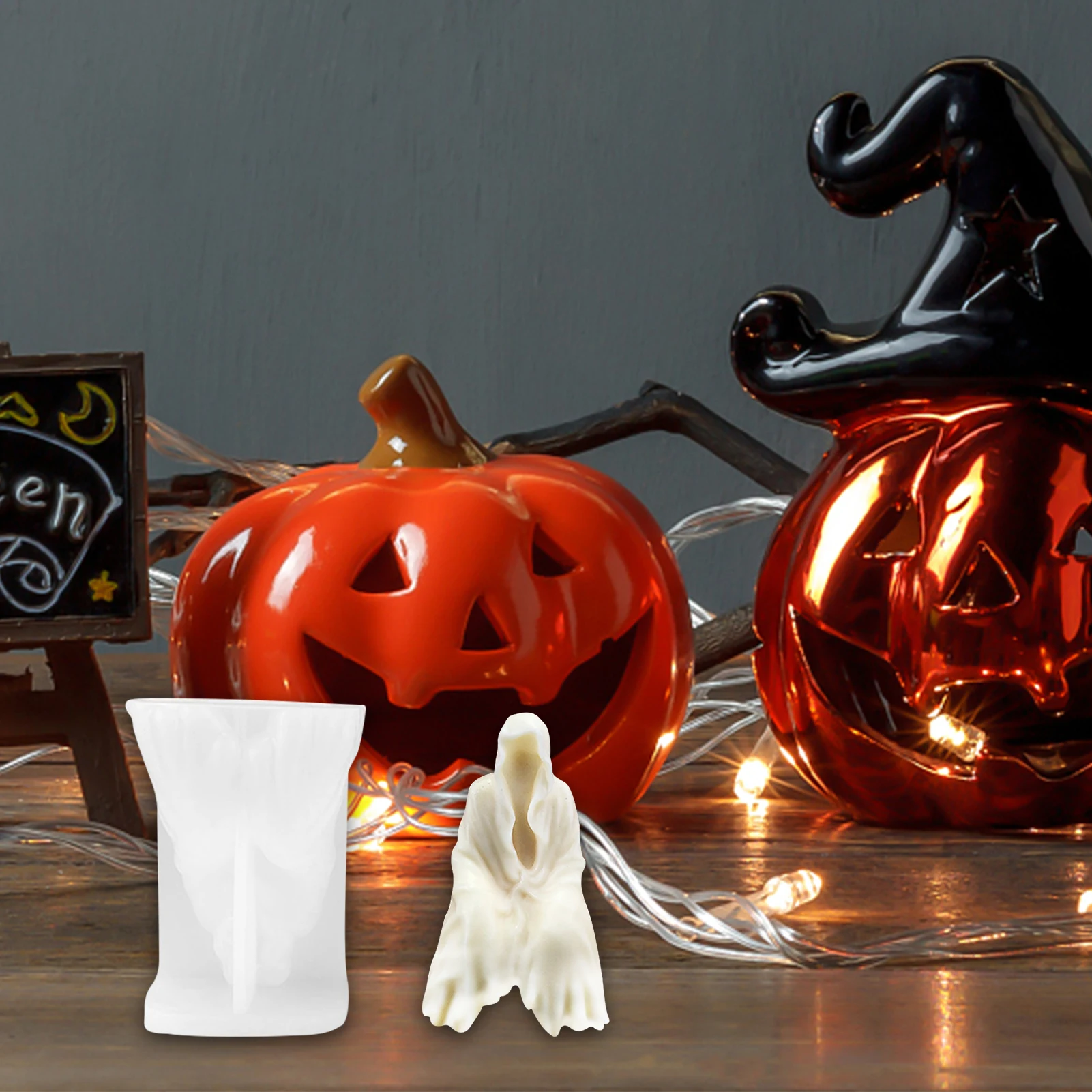 Форма для свечей на Хэллоуин формы шоколада смола литье мыла воск форма сделай