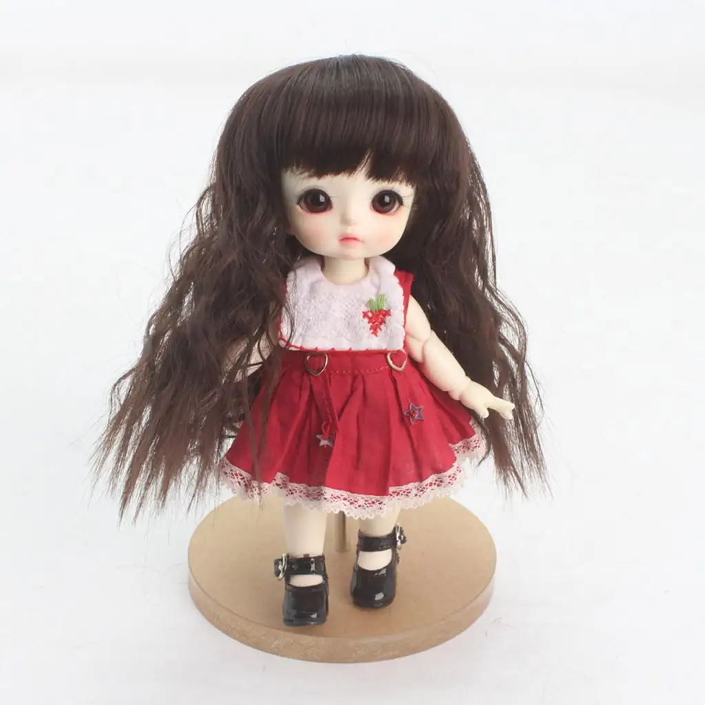 

Красивая кукла BJD 13-15 см, 1/8 синтетические мохеровые кудрявые волосы