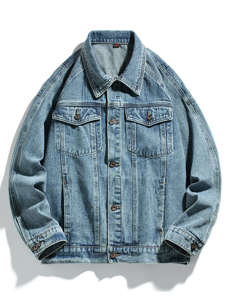 

Classic Blue Japanese Men's Denim Jacket Loose Fashion Street Daily Men's Denim Coat High Quality Jeans Jacket 2022 New
