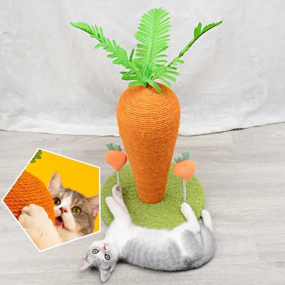 

Activity Rack Toy Scratching Post Carrot Shape Orange Sisal Rope Posts Indoor Products Tree With Scratcher S Pet V3i3