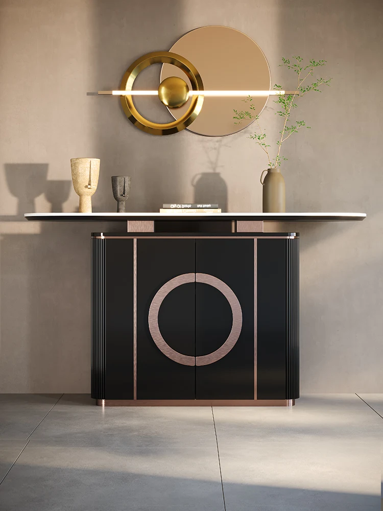 

Integrated porch cabinet, light luxury wind, entrance hallway partition, porch table, wall table, table, shelf