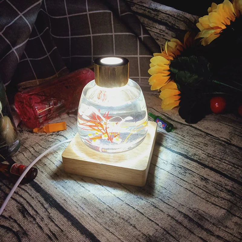 

Square Wooden LED Light Base Night Lamp Base Stand for Crystal Glass Dispaly