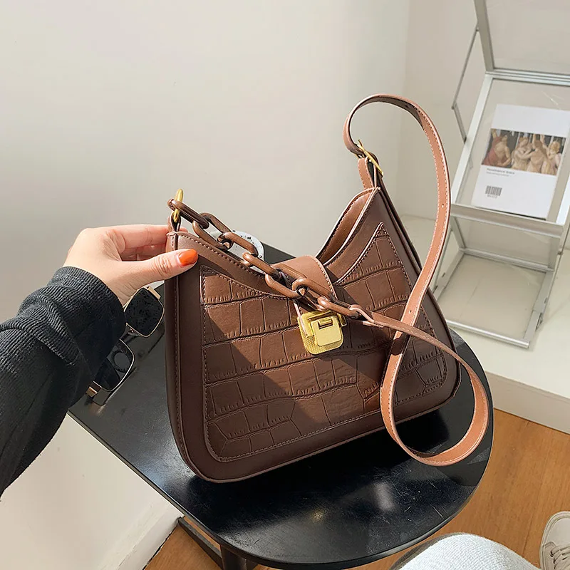 

LIKETHIS Small Shoulder Messenger Bag Women Retro Pu Leather Half Moon Bags for Women Casual Shoulder Handbags Bolsos Para Mujer