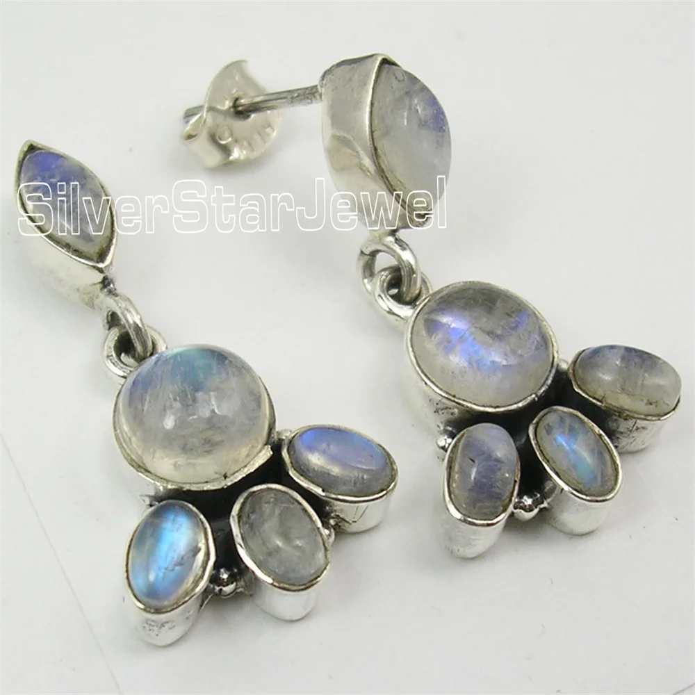 

Many Color Semi-precious Stone Craw Earrings 1.1"