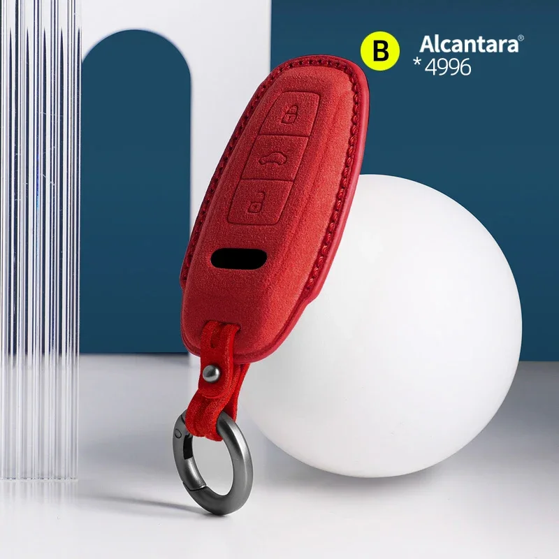 

Алькантара для Audi Q8 RSQ8 A6 C8 S6 RS6 A7 S7 RS7 A3 8Y A8 D5 RS E-tron GT Q4 Q7 Чехол для дистанционного управления автомобильным ключом Замшевый корпус Брелок