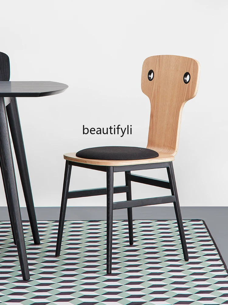

Стол zqSolid Wood со спинкой, стул в скандинавском стиле, простой стул для обучения и творческого письма в ресторане
