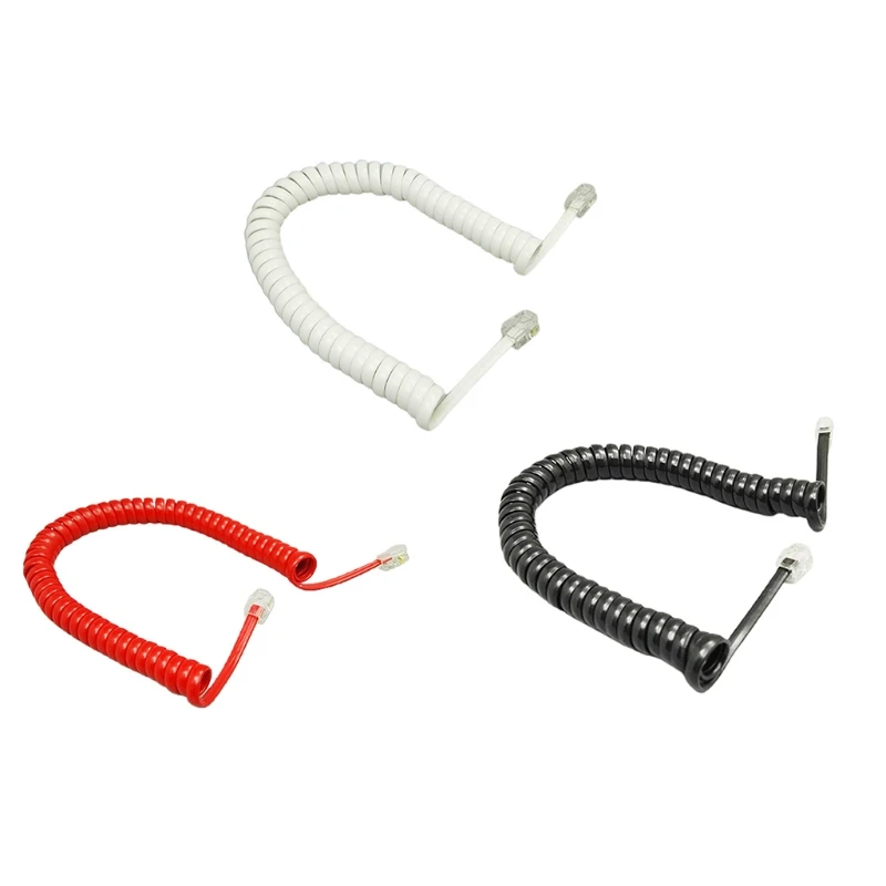 Four-core Telephone Handset Cable Cord 6Ft Modular Coiled Telephone Handset Cord