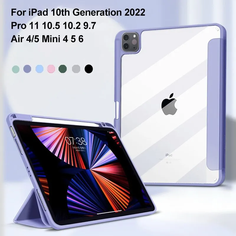 For iPad Air 4 Case Air 5 2022 iPad Pro 11 Case 2021 iPad 9th Generation Case 10.2 7 8th Cover iPad Mini 6 9.7 10.5 Pencil Cases