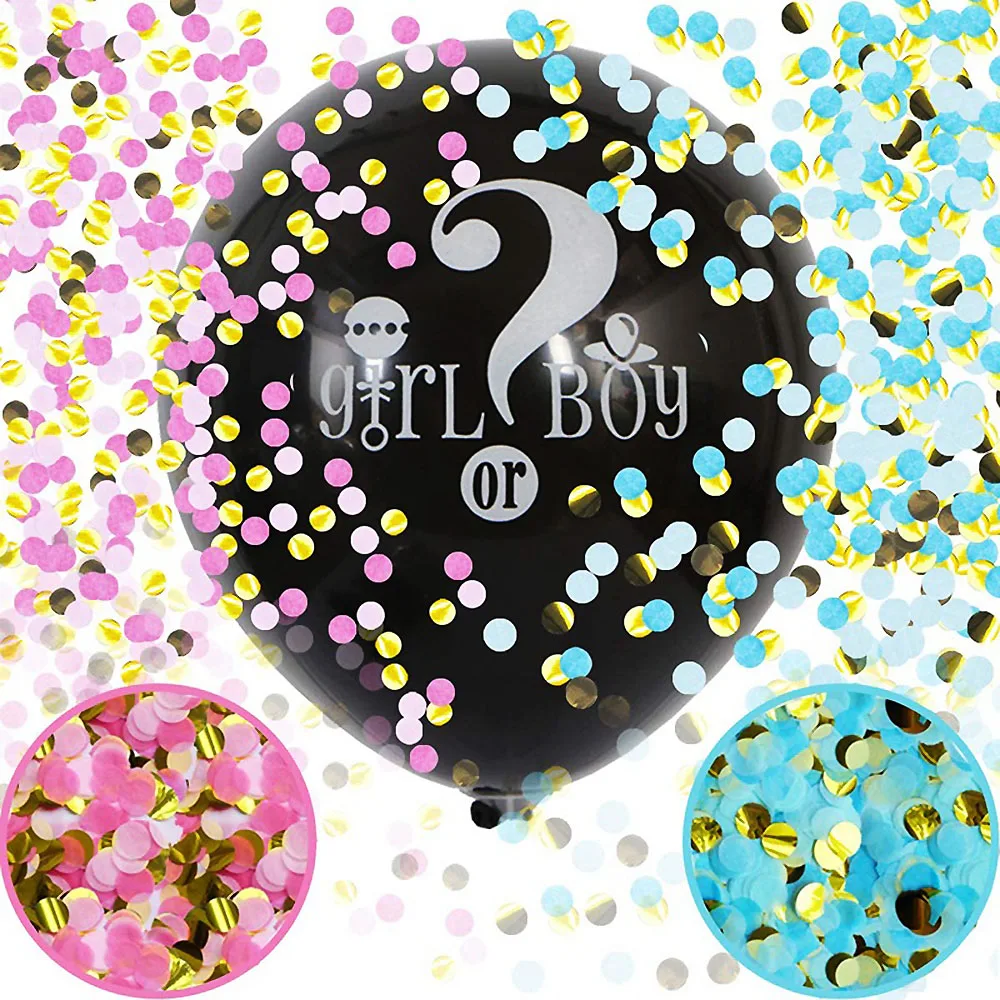 

1Pcs 36inch Big Gender Reveal Black Girl or Boy Latex Balloon Baby Shower Pink Blue Ballons Baptism Oh Baby Party Decorations