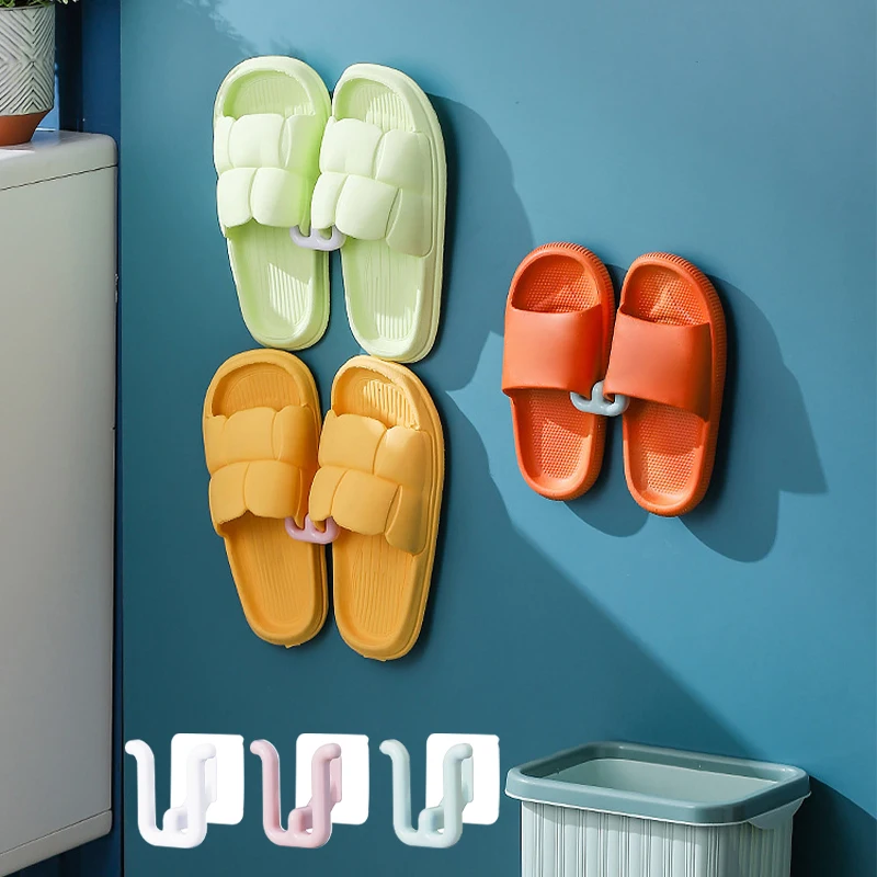 

Простая пластиковая вешалка для хранения обуви, настенная Водонепроницаемая вешалка для тапочек, кроссовок, органайзер, аксессуары для спальни и ванной комнаты