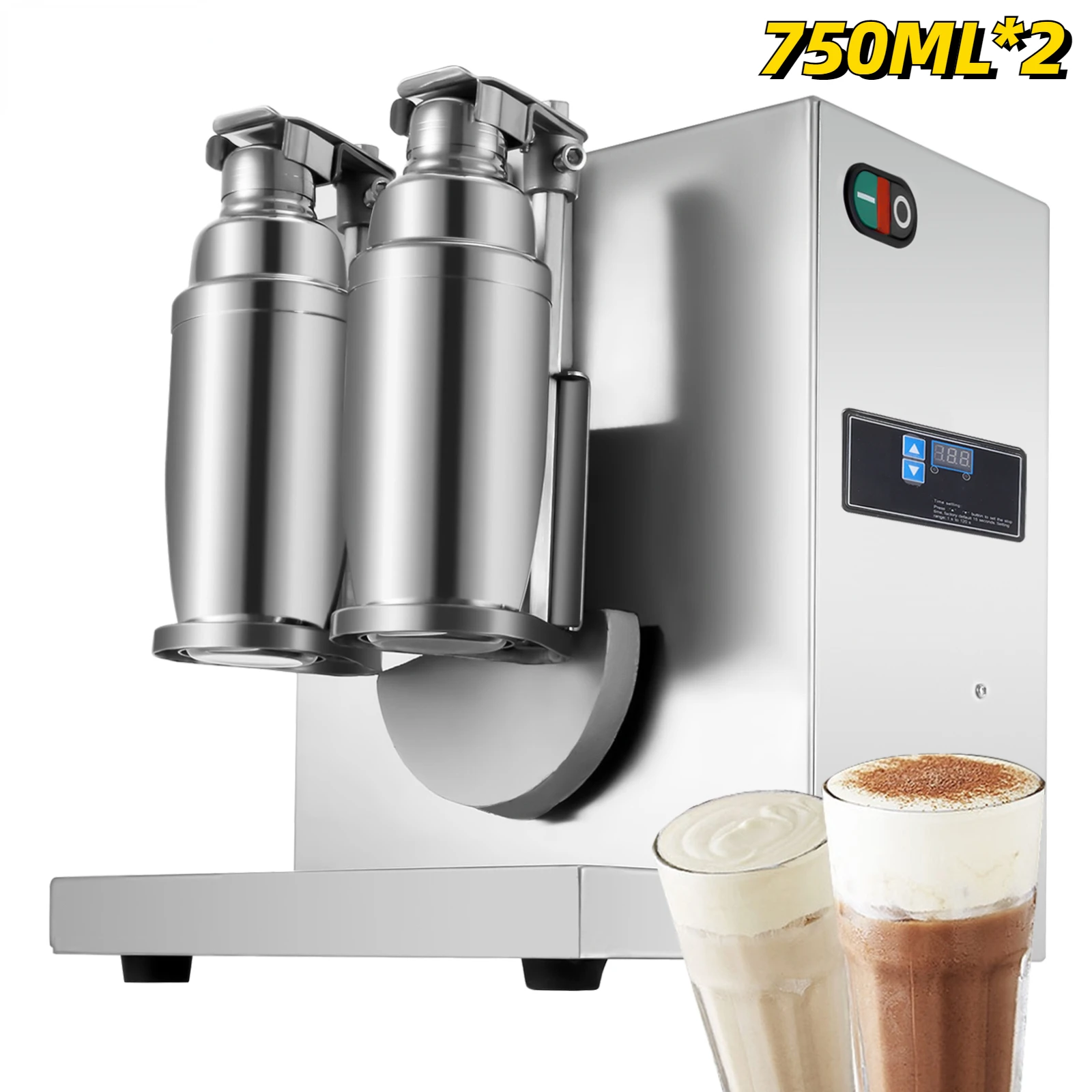 

Bubble Boba Shaker 750ML Commercial Milk Tea Shaking Machine Home Auto Double-Cup Beverage Cocktail Coffee Milkshake Maker