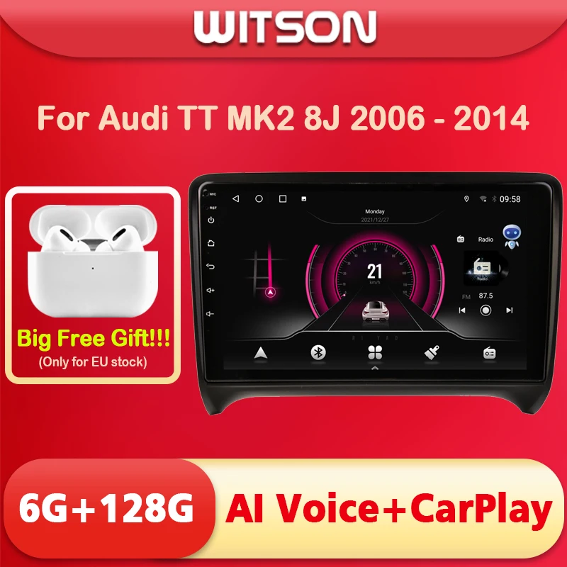 

Автомагнитола WITSON на Android 11 с голосовым ИИ-интерфейсом для Audi TT MK2 8J 2006 - 2014 Carplay, Автомобильная мультимедиа, GPS, Wi-Fi, навигация, аудио