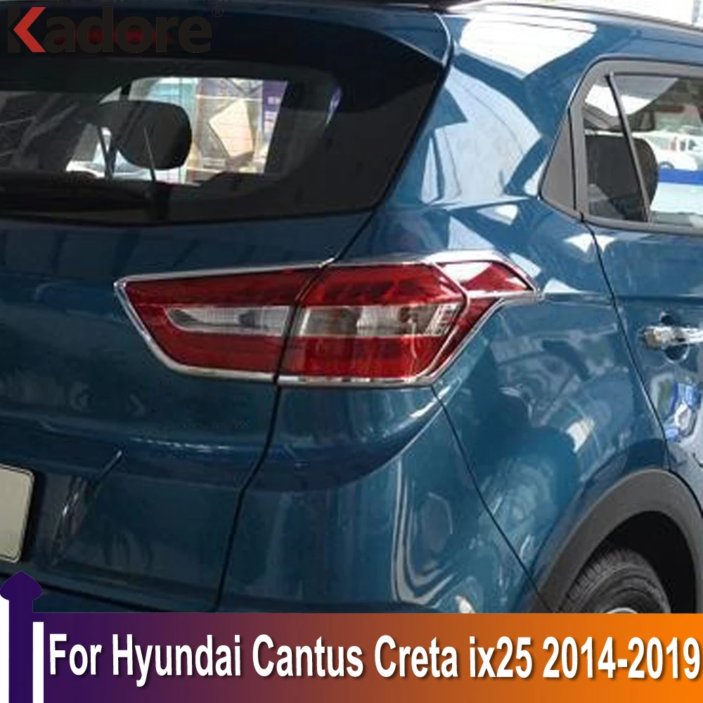 

For Hyundai Cantus Creta ix25 2014-2018 2019 Chrome Trim Car Rear Lights Cover Taillight Trims Sticker Car Styling Accessories