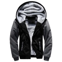 men thick warm fleece fur lined hoodie zip up winter coat jacket sweatshirt tops streetwear male fashion autumn outwear