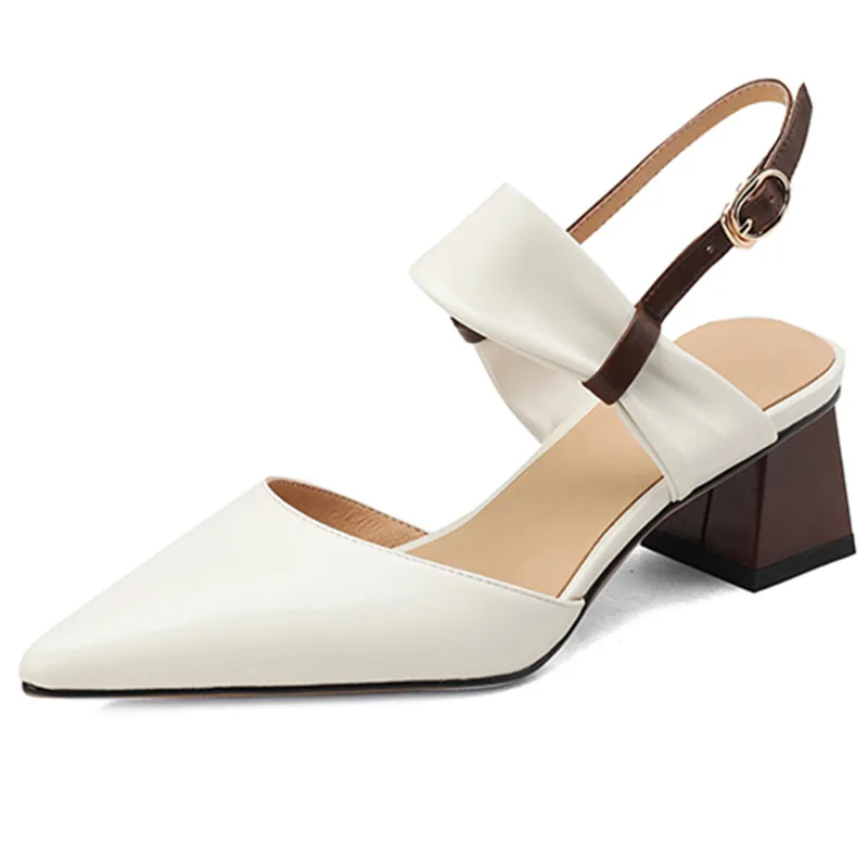 

Туфли-лодочки женские из натуральной кожи на высоком каблуке, с острым носком