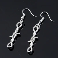 exaggerated cool punk thorns earrings ladies hip hop punk gothic wire mesh earrings small chain flame earrings gift gothic