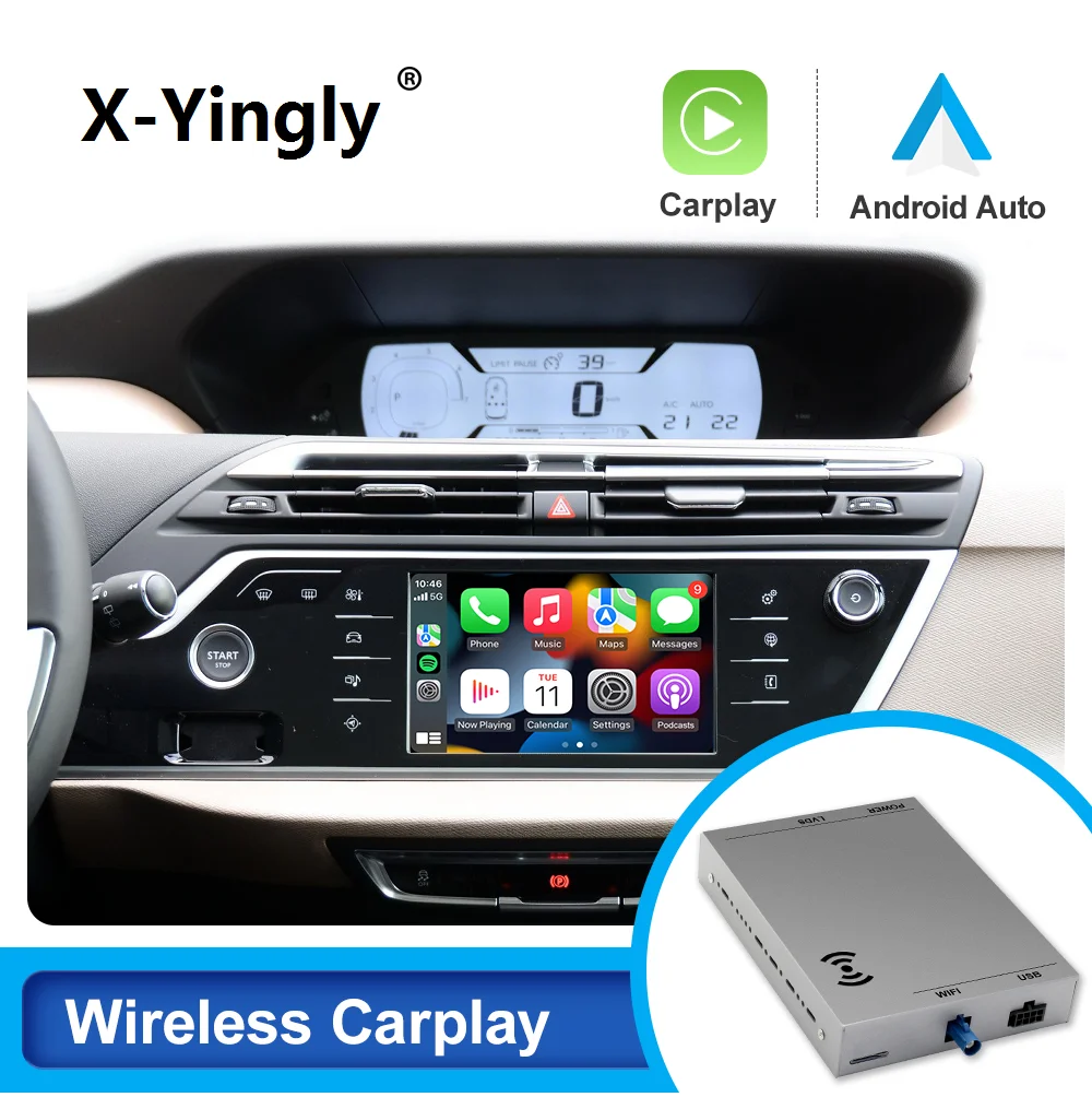 Беспроводной модуль Carplay для Citroen C4 SMEG + Picasso DS4 DS3 308 508 208 200 Android Автомобильное Зеркало Ссылка USB